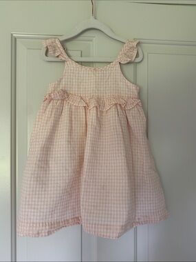 GAP Pastel Pink Gingham Ruffle Sundress